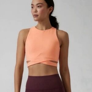 Light Orange Sports Bra with Side Cut Out